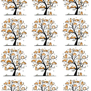 Cat Tree  - Ceramic Decals- Enamel Decal - Fusible Decal - Glass Fusing Decal ~ Waterslide Decal - 14400