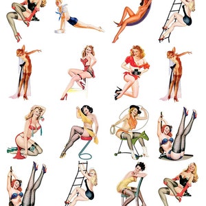 Ragazze pin-up vintage - Decalcomanie in ceramica - Decalcomanie in smalto - Decalcomanie in vetro - 72200