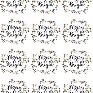 Merry Christmas Lights  ~ Ceramic Decal - Glass Decal ~LEAD FREE & Food Safe ~ Enamel Decal ~ Waterslide Decal - 55724