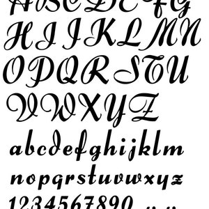 Paintbrush Script Alphabet Monograms - Ceramic Decals- Enamel Decal - Fusible Decal - Glass Fusing Decal ~ Waterslide Decal - 65542