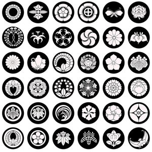 Japanese Crest ~ Asian Art - Ceramic Decals- Enamel Decal - Fusible Decal - Glass Fusing Decal ~ Waterslide Decal - 87855