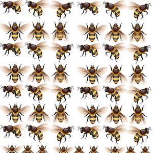 Yellow Honey Bumble Bees - Ceramic Decals- Enamel Decal - Fusible Decal - Glass Fusing Decal ~ Waterslide Decal - 12180
