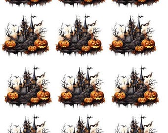 Calabazas de Casa Embrujada - Halloween - Calcomanías de Cerámica - Calcomanía de Esmalte - Calcomanía de Vidrio - 59378