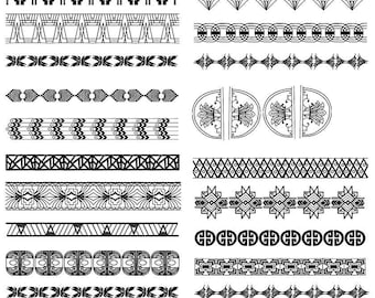 Art Deco Borders  ~ Glass Decal - Fusible Glass Decals - Jewelry Decals - Transfers -  21783