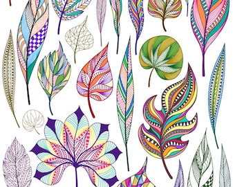 So Colorful Leaves  - Ceramic Decals- Enamel Decal  - Glass Decal- 95894
