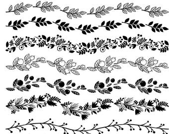 Leaf Borders -  Ceramic Decals- Enamel Decal  - Glass Decal- 99578