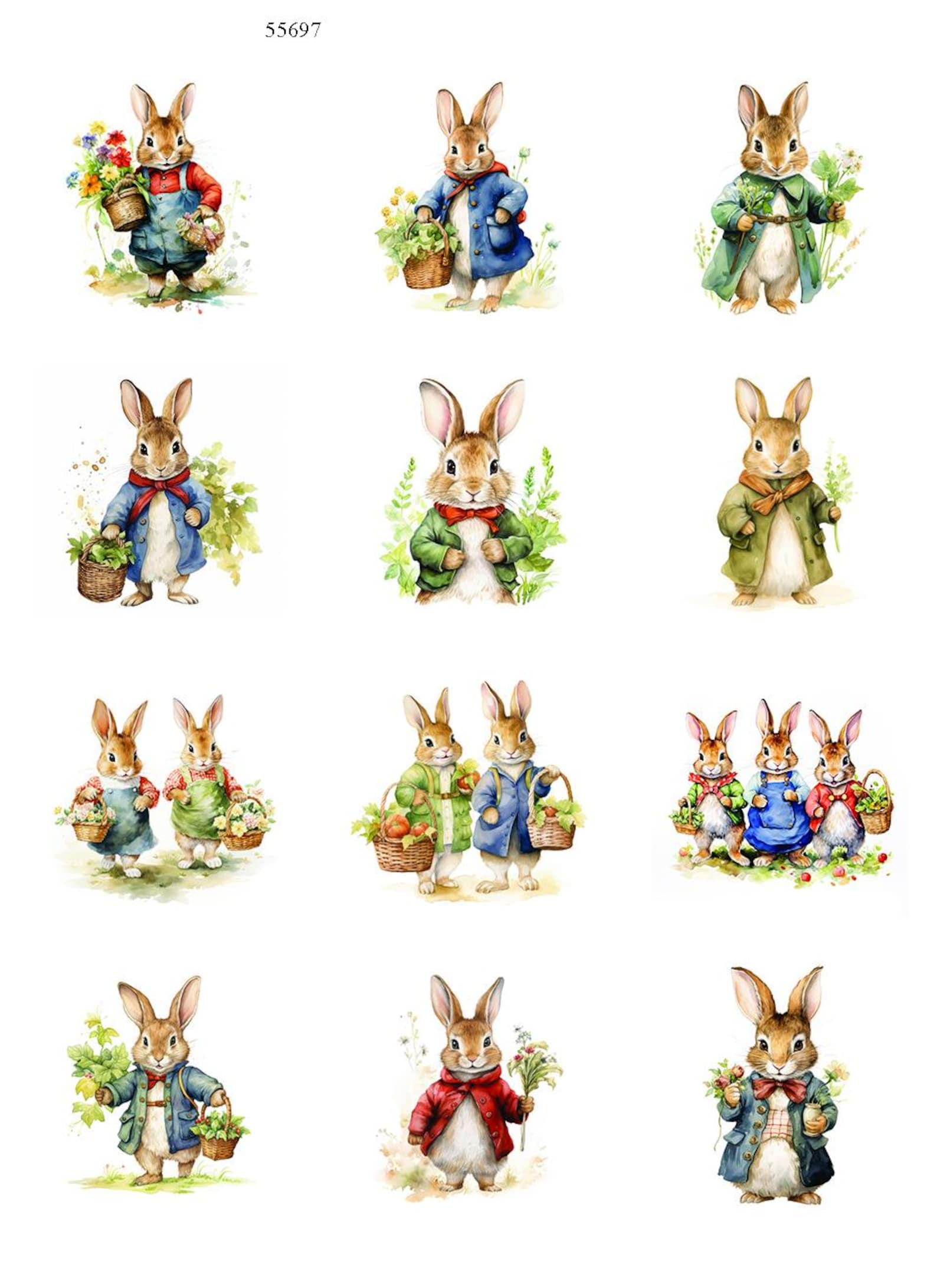 Peter Rabbit - Bunny - Easter - Ceramic Decals- Enamel Decal - Glass ...