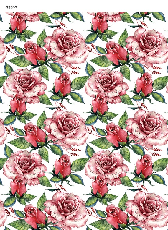 Seamless Wild Pink Roses Ceramic Decals Enamel Decal | Etsy
