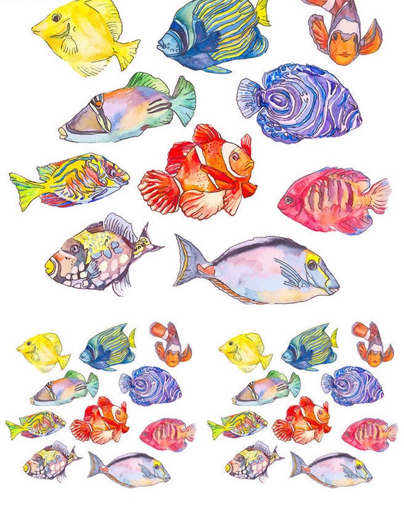 Ceramic Waterslide Decals Cartoon Fish 140818 LEAD FREE FOOD SAFE