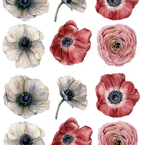 Poppies  - Ceramic Decals- Enamel Decal - Fusible Decal - Glass Fusing Decal ~ Waterslide Decal - 62917