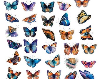 Butterfly Bundle -  Overglaze Ceramic Decals- Enamel Decal  - Glass Decal- 48188