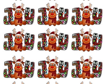 Alegría - Reno Bebé - Navidad ~ Calcomanía de Cerámica - Calcomanía de Vidrio ~ SIN PLOMO y Apto para Alimentos ~ Calcomanía de Esmalte - 96024
