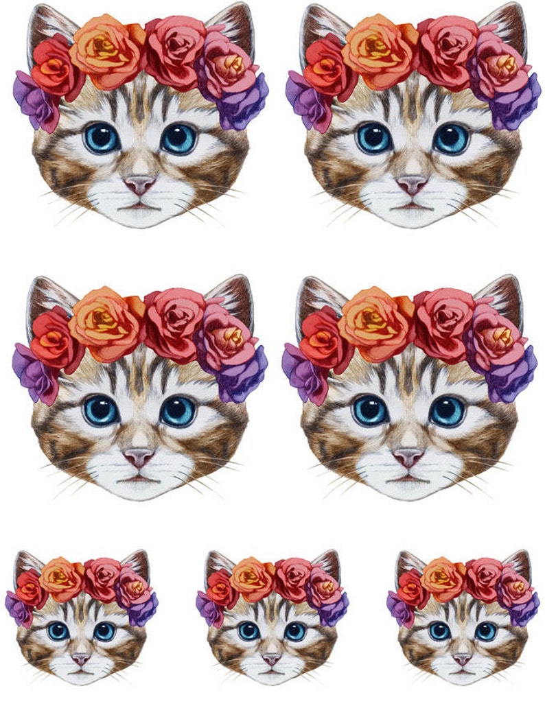 Cats and Roses Ceramic Decals Enamel Decal Fusible Decal Etsy