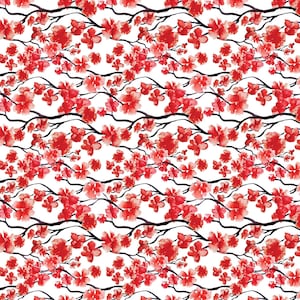 Cherry Blossom Flowers Seamless - Ceramic Decals- Enamel Decal - Fusible Decal - Glass Fusing Decal ~ Waterslide Decal - 25677