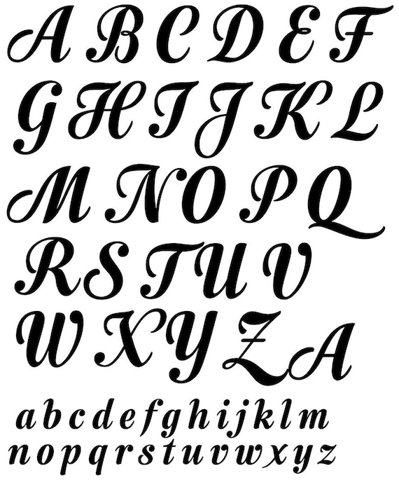 bold script alphabet monograms ceramic decals enamel decal etsy
