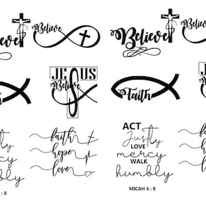 Jesus - Words of Faith - Ceramic Decals- Enamel Decal - Fusible Decal - Glass Fusing Decal ~ Waterslide Decal- 88155