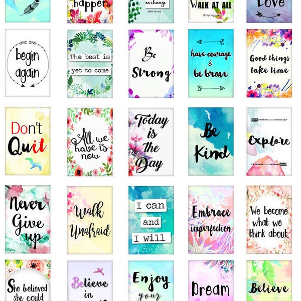 Encouraging Words - Ceramic Decals- Enamel Decal - Fusible Decal - Glass Fusing Decal ~ Waterslide Decal - 82351