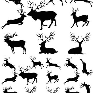 Antler Animals - Ceramic Decals- Enamel Decal  - Glass Decal- 11480
