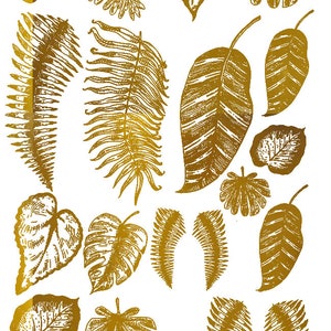 Gold Leaves  Ceramic ~  Choose Yellow Gold or White Platinum Gold - Real Yellow Gold -  Low Fire - Fusible Glass - 47399