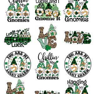 St. Patrick&#39;s Day Gnomes - Ceramic Decals- Enamel Decal - Fusible Decal - Glass Fusing Decal ~ Waterslide Decal - 10021