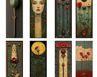 The Gilded Muse - Whimsical Art Nouveau - Ceramic Decal-Enamel Decal-Glass Decals  17229