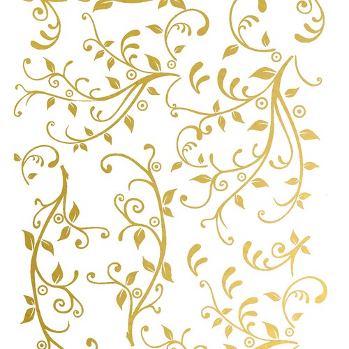 Elegant Leaves Gold 22K Gold Real Yellow Gold Glass Etsy