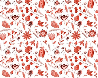 Flores rojas sin costuras - Calcomanías de cerámica - Calcomanía de esmalte - Calcomanía de vidrio - 16972