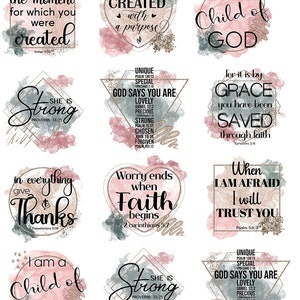 Bible Versus - Words of Faith - Ceramic Decals- Enamel Decal  - Glass Fusing Decal ~ Waterslide Decal - 22178
