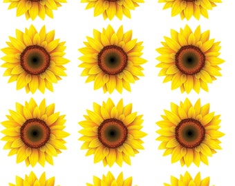 Sunflower Buttons  - Ceramic Decals- Enamel Decal - Fusible Decal - Glass Fusing Decal ~ Waterslide Decal - 24499
