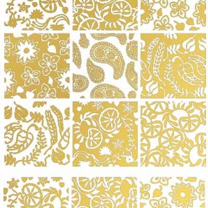 Paisleys and Swirls Ceramic Decal - Available in 22k Real Yellow Gold 11546