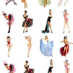 Pinup vintage ballerine - Decalcomanie in ceramica - Decalcomania in smalto - Decalcomania in vetro - 97823