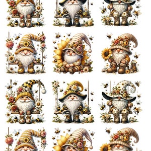 Bumble Bee Gnome - Ceramic Decals- Enamel Decal - Fusible Decal - Glass Fusing Decal ~ Waterslide Decal - 13752