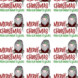 Merry Christmas from Our Gnome to Yours - Ceramic Decals- Enamel Decal  - Glass Decal- 88704