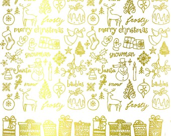 Gold Christmas Ornaments and Presents ~ 22K Real Gold - Choose Ceramic or Glass Decal  - Fusible Glass - 33408