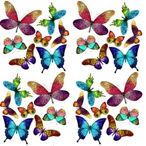 Mariposas muy coloridas - Calcomanías de cerámica - Calcomanía de esmalte - Calcomanía de vidrio - 53837