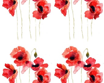 Tale of the Red Poppy - Ceramic Decals- Enamel Decal - Fusible Decal - Glass Fusing Decal ~ Waterslide Decal - 41511