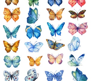 Glorious Watercolor Butterflies - Ceramic Decals- Enamel Decal - Fusible Decal - Glass Fusing Decal ~ Waterslide Decal - 97536