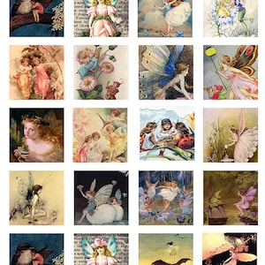 Vintage Folk Fairies - Ceramic Decals- Enamel Decal  - Glass Decal- 89314