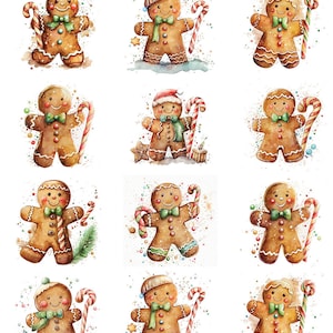 Gingerbread Men -  Christmas -  Ceramic Decals- Enamel Decal - Fusible Decal - Glass Fusing Decal ~ Waterslide Decal - 14583