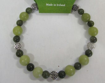 GENUINE Connemara Marble Celtic Stretch Bracelet Guaranteed Irish
