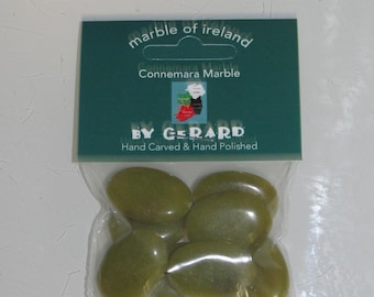 GENUINE Connemara Marble 25x18mm Oval Shaped Beads 1/2 String Guaranteed Irish