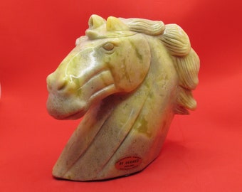 GENUINE Hand Carved Connemara Marble Horse's Head Guaranteed Irish
