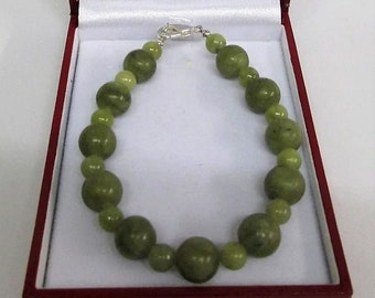 GENUINE Connemara Marble Beaded Wire Bracelet Guaranteed Irish