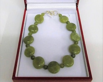 GENUINE Connemara Marble Beaded Wire Bracelet Guaranteed Irish