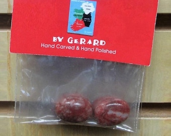 GENUINE Cork Red Marble Cabochon 18x13mm Guaranteed Irish