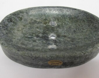 Genuine Connemara Marble Hand Carved Soap Dish Guaranteed Irish
