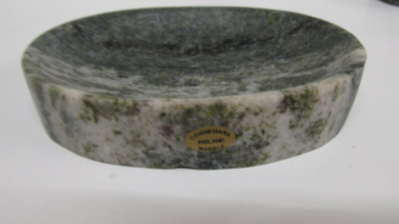 Genuine Connemara Marble Hand Carved Soap Dish Guaranteed Irish