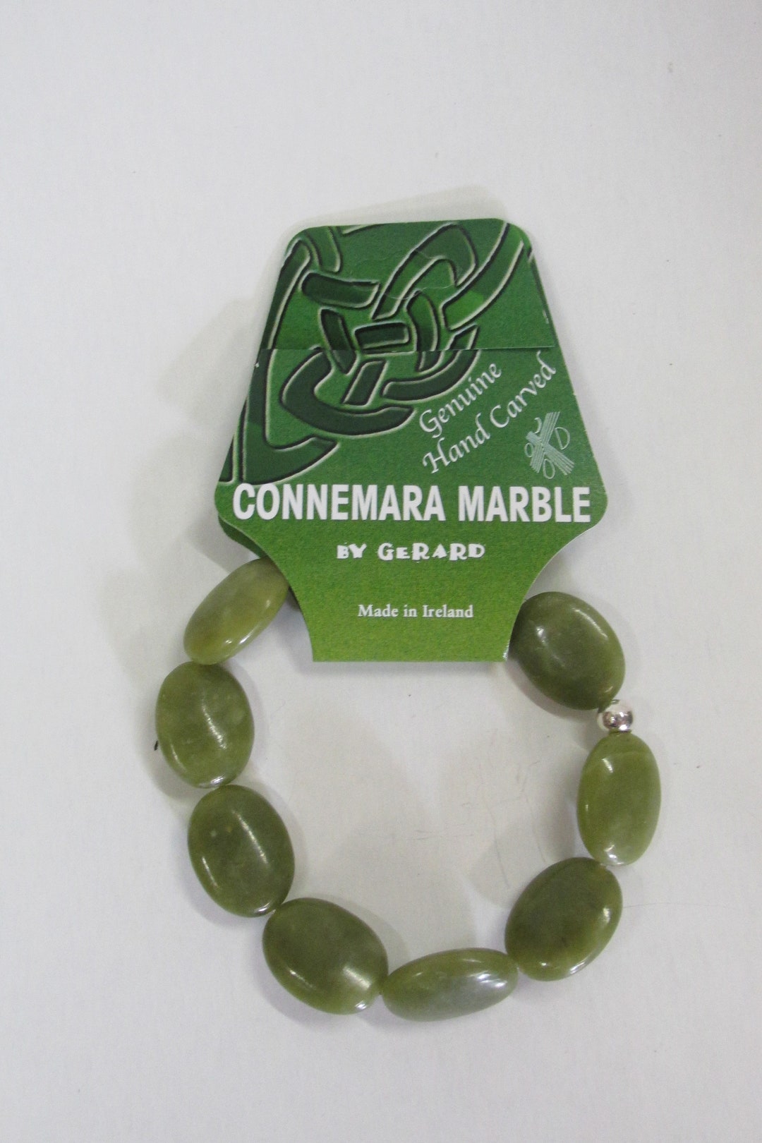 GENUINE Connemara Marble Celtic Stretch Bracelet 18x13mm Guaranteed ...
