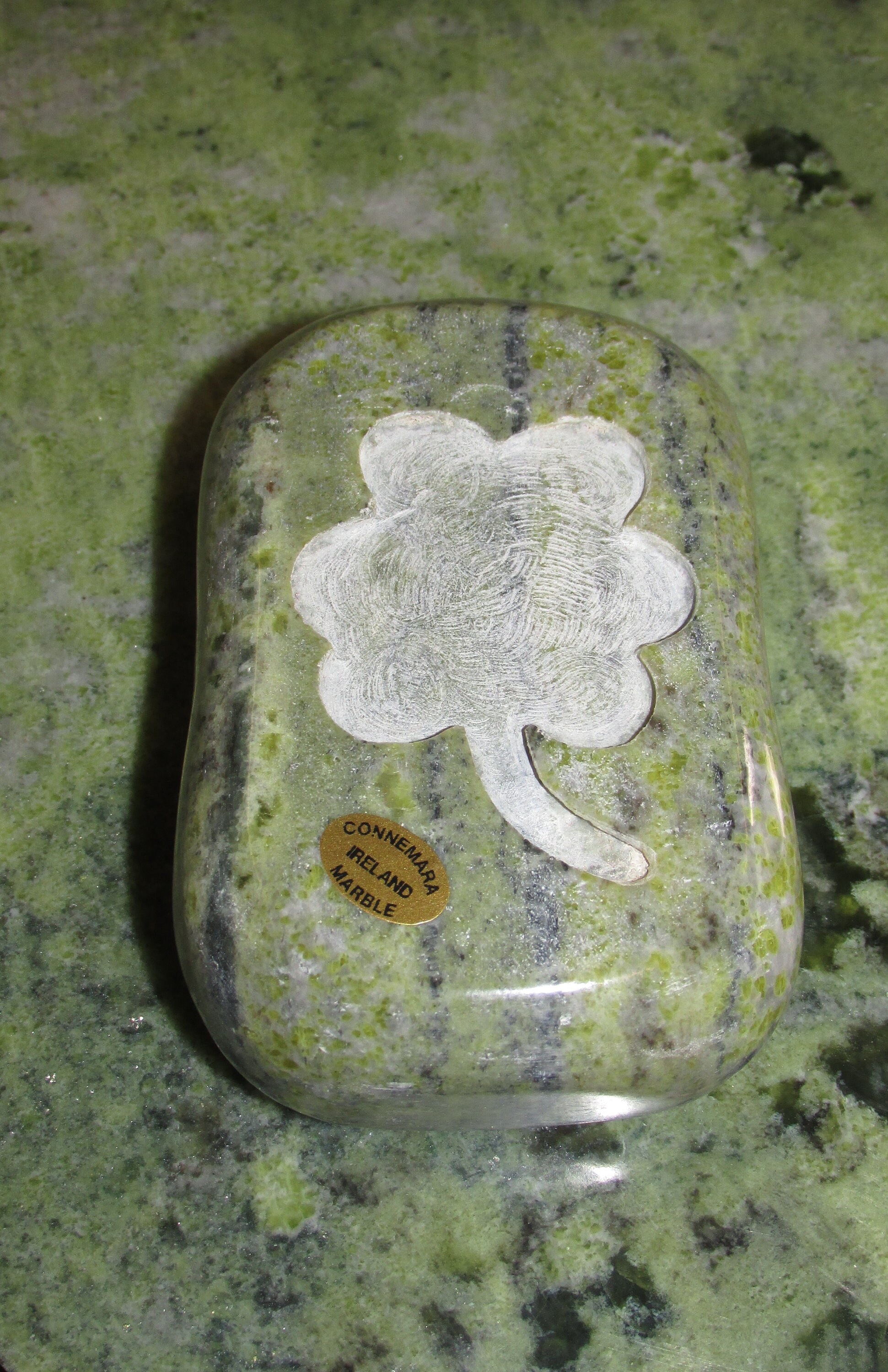 GENUINE Connemara Marble Shamrock Paperweight Guaranteed Irish Etsy