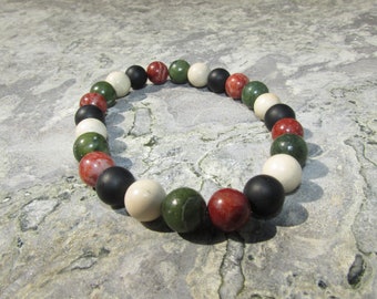 Genuine Marble Of Ireland(4 Province) Stretch  Bracelet 8mm beads Guaranteed Irish